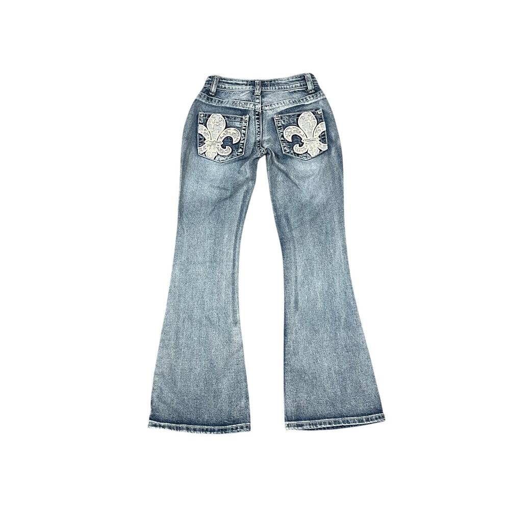 y2k bedazzled cross flare jeans